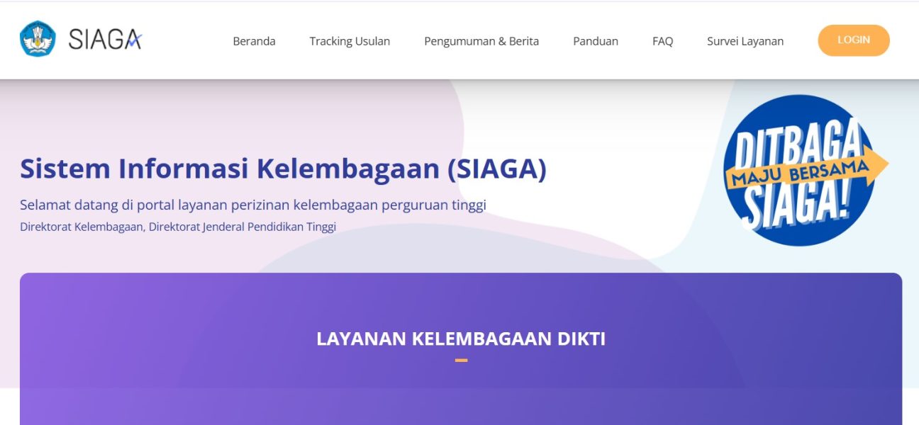 Tangkapan Layar Websiite Resmi SIAGA