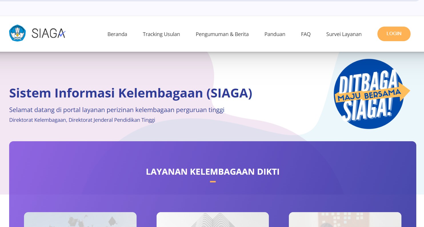 Tangkapan Layar Websiite Resmi SIAGA